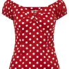Collectif Dolores Polkadot 50's Top Red