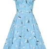 Collectif Dolores Poodle Parade 50's Swing Dress Light Blue
