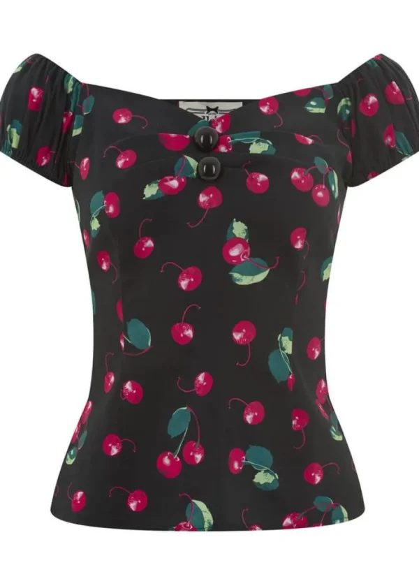 Collectif Dolores 50's Cherry Top Black