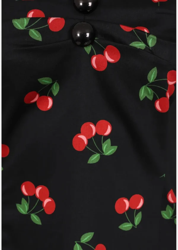 Collectif Dolores 50's Cherry 50's Swing Dress Black