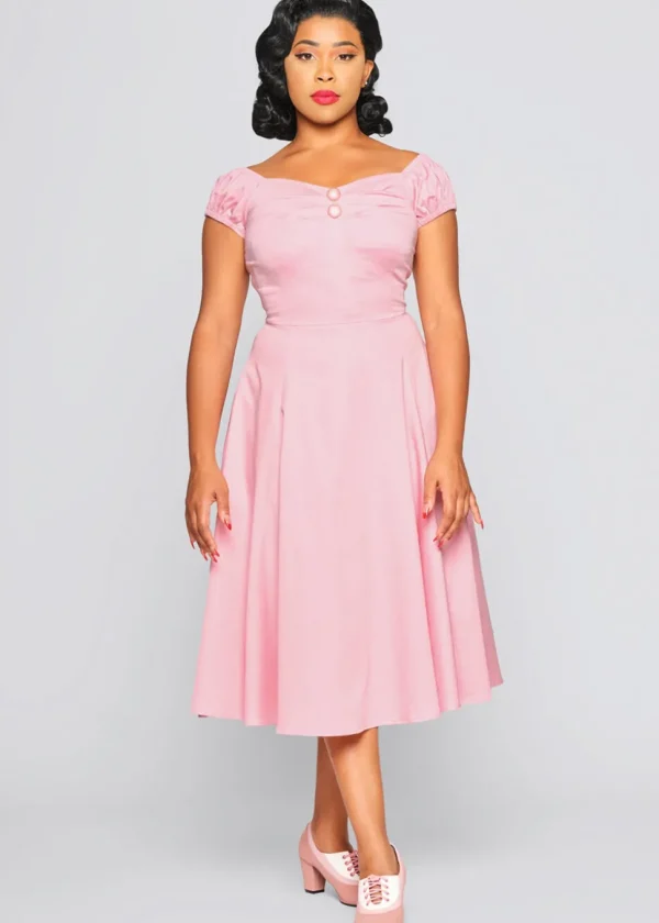 Collectif Dolores 50's Swing Dress Pink