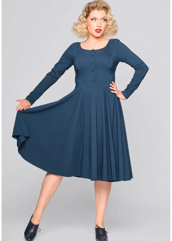 Collectif Edith 50's Swing Dress Teal