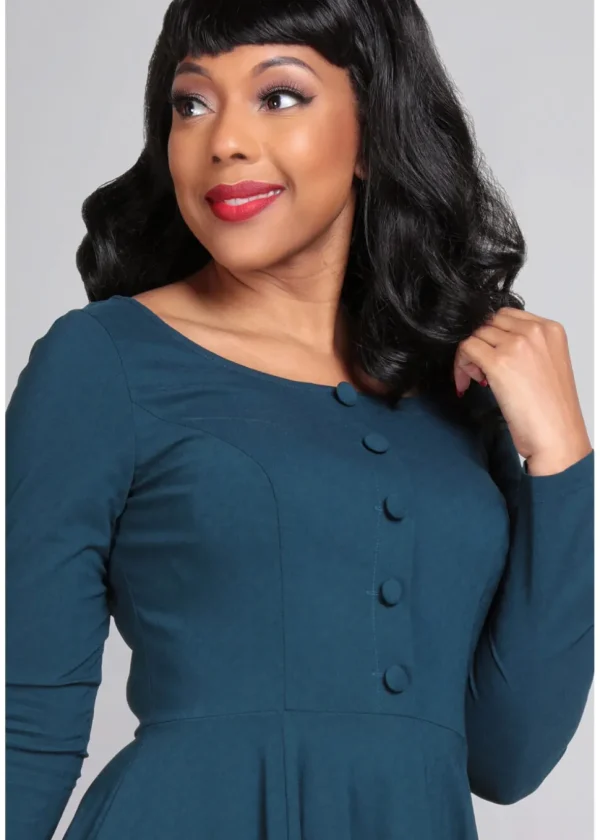 Collectif Edith 50's Swing Dress Teal