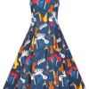 Collectif Frances Jazz 50's Swing Dress Multi