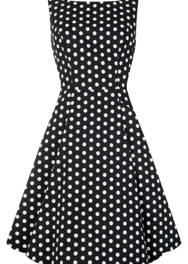 Collectif Hepburn Polkadot 50's Swing Dress Black White