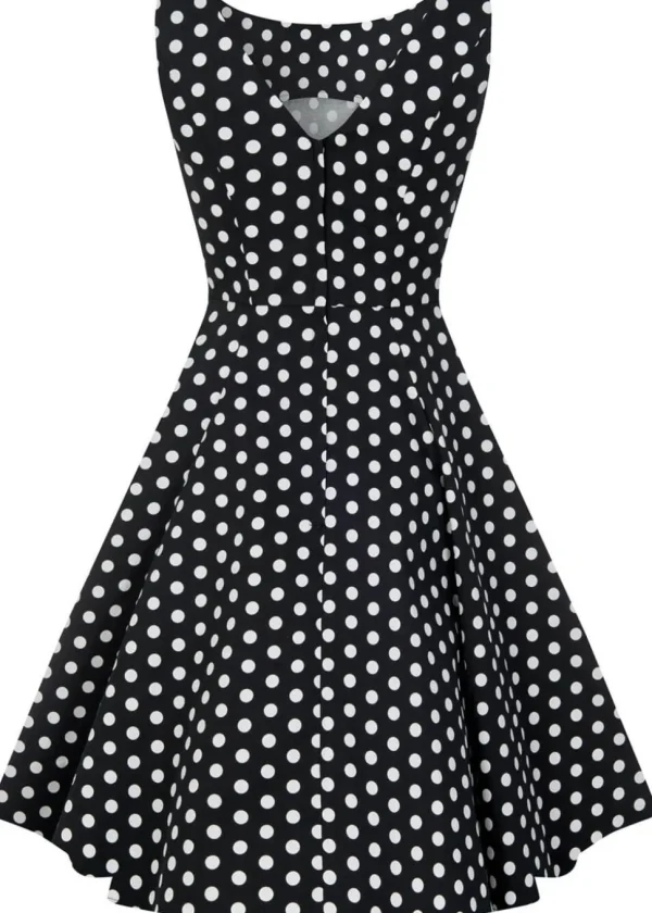 Collectif Hepburn Polkadot 50's Swing Dress Black White