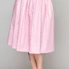 Collectif Jasmine Polka 50's Swing Skirt Pink