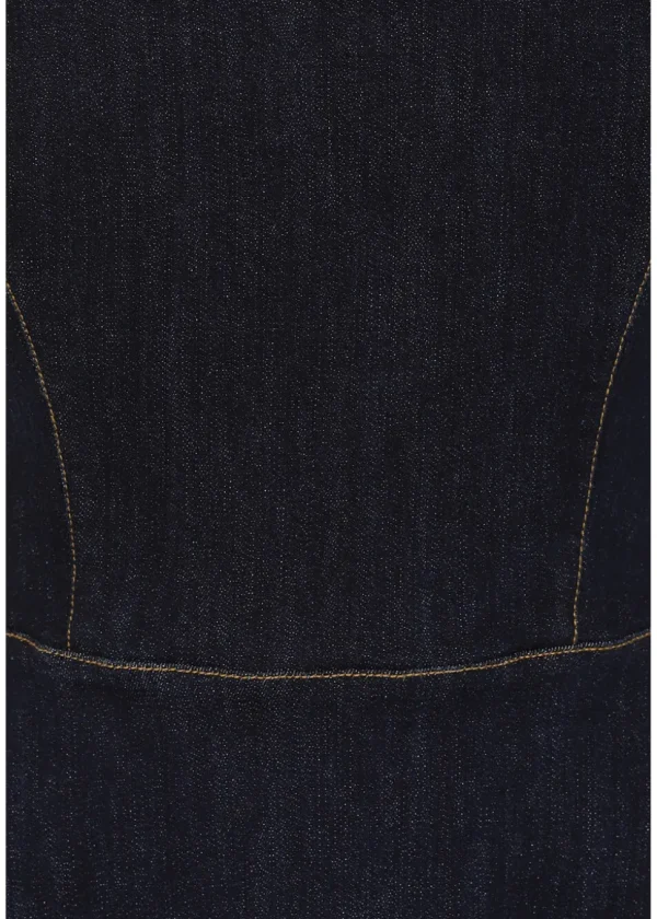 Collectif Jupiter Denim Pinafore 50's Swing Dress Navy