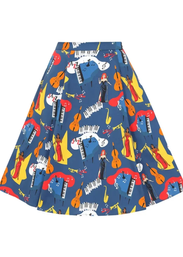 Collectif Matilde Jazz 50's Swing Skirt Multi