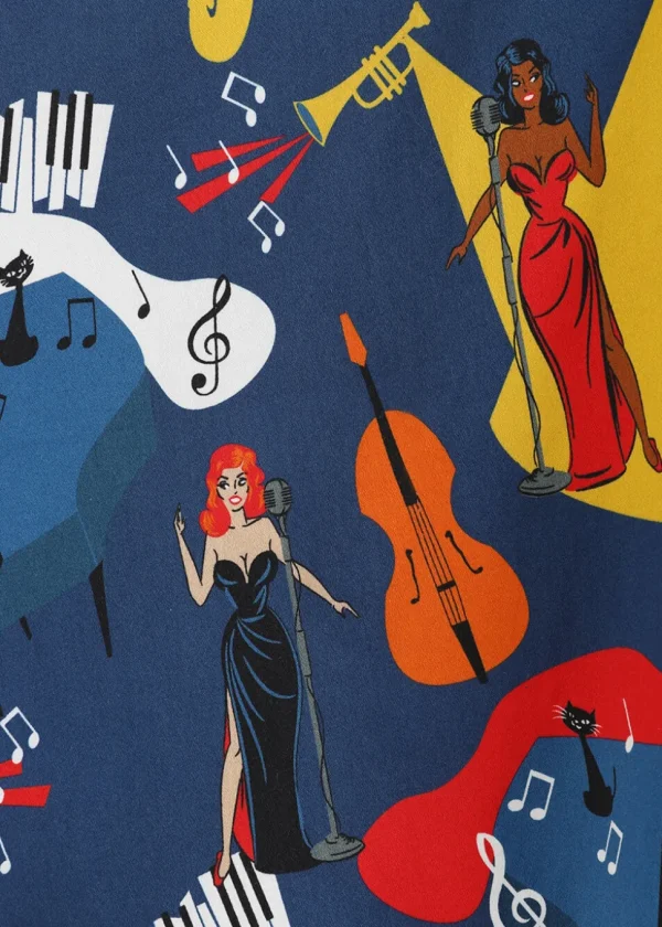Collectif Matilde Jazz 50's Swing Skirt Multi