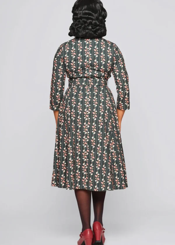 Collectif Penelope Wallflower 50's Swing Dress Green