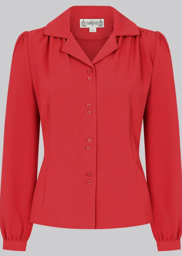 Collectif Pepper 40's Blouse Red