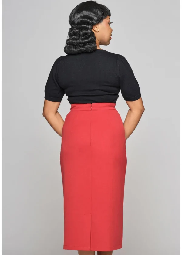 Collectif Posey 50's Pencil Skirt Red