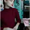 Collectif Rai 50's Jumper in Burgundy