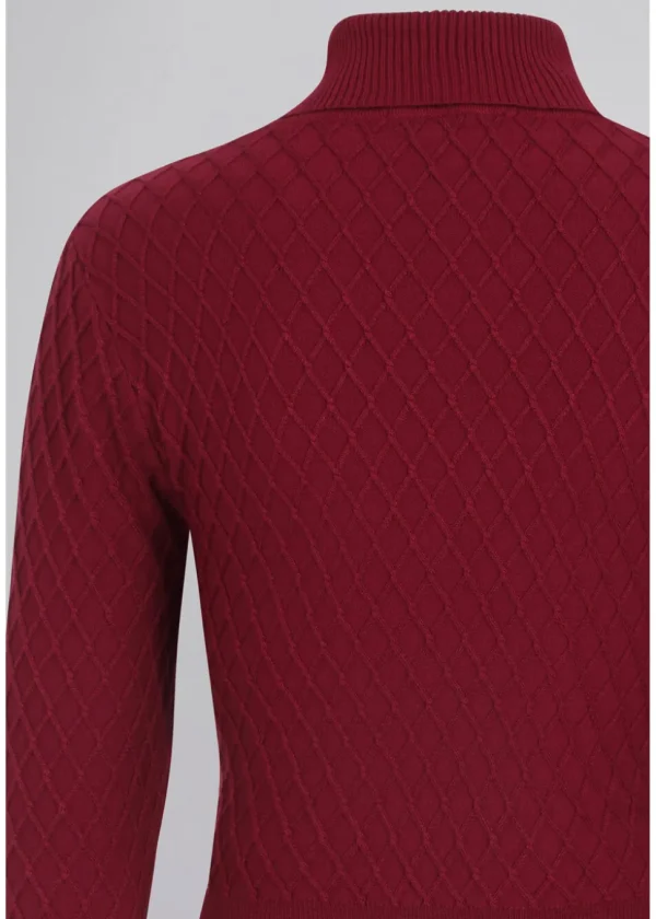 Collectif Rai 50's Jumper in Burgundy