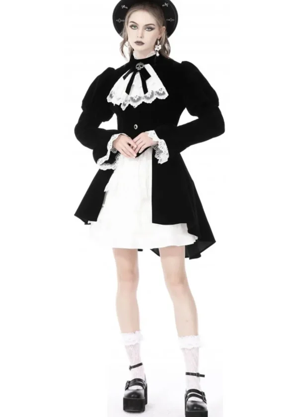 Dark In Love Augusta Skull Velvet Jacket Black