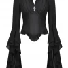 Dark In Love Drina Cross Top Black