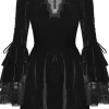 Dark In Love Haunted Cross Velvet Dress Black
