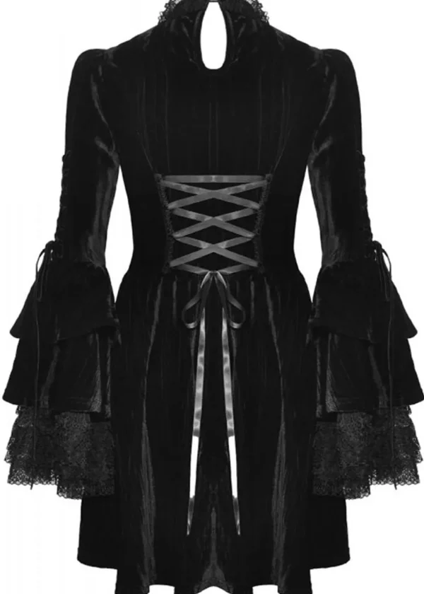 Dark In Love Haunted Cross Velvet Dress Black