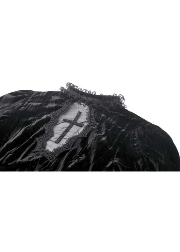 Dark In Love Haunted Cross Velvet Dress Black