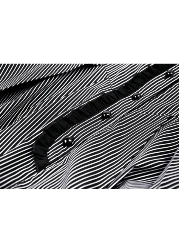 Dark In Love Scissors Stripes 60's Dress Black White