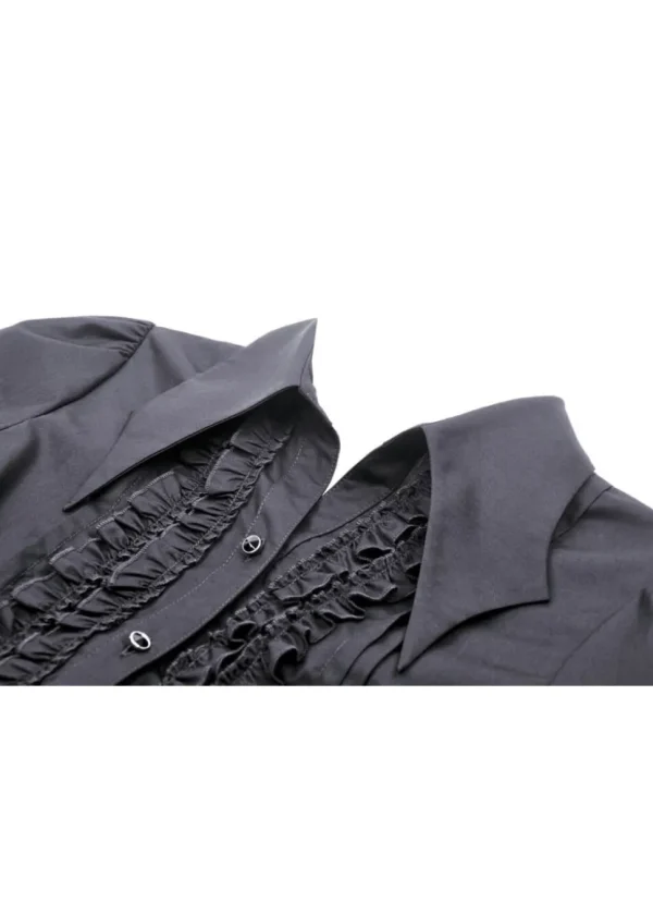Dark In Love Victorian Ruffles Blouse Black