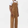 Dickies Men's Canvas Bib Dungarees Brown