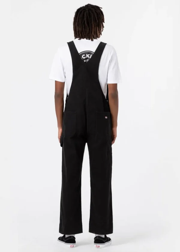 Dickies Men's Canvas Bib Dungarees Black
