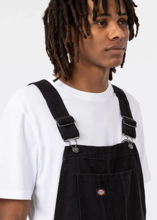 Dickies Men's Canvas Bib Dungarees Black