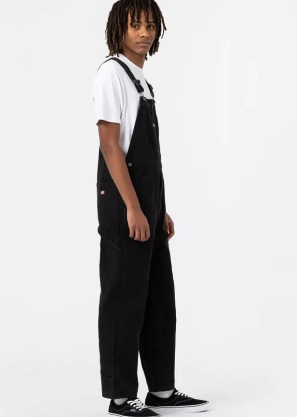 Dickies Men's Canvas Bib Dungarees Black
