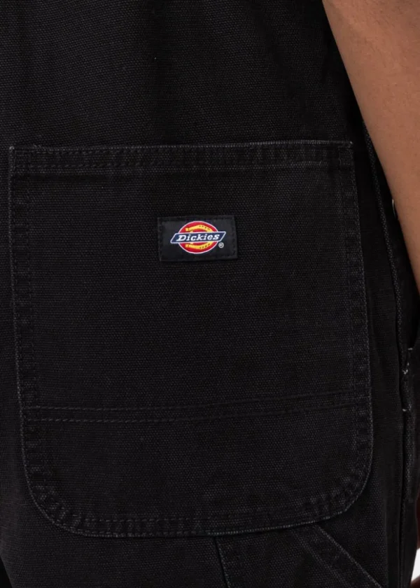 Dickies Men's Canvas Bib Dungarees Black
