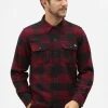 Dickies Mens Sacramento Flannel Shirt Maroon