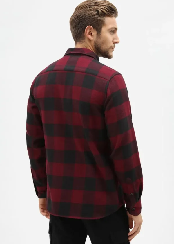 Dickies Mens Sacramento Flannel Shirt Maroon