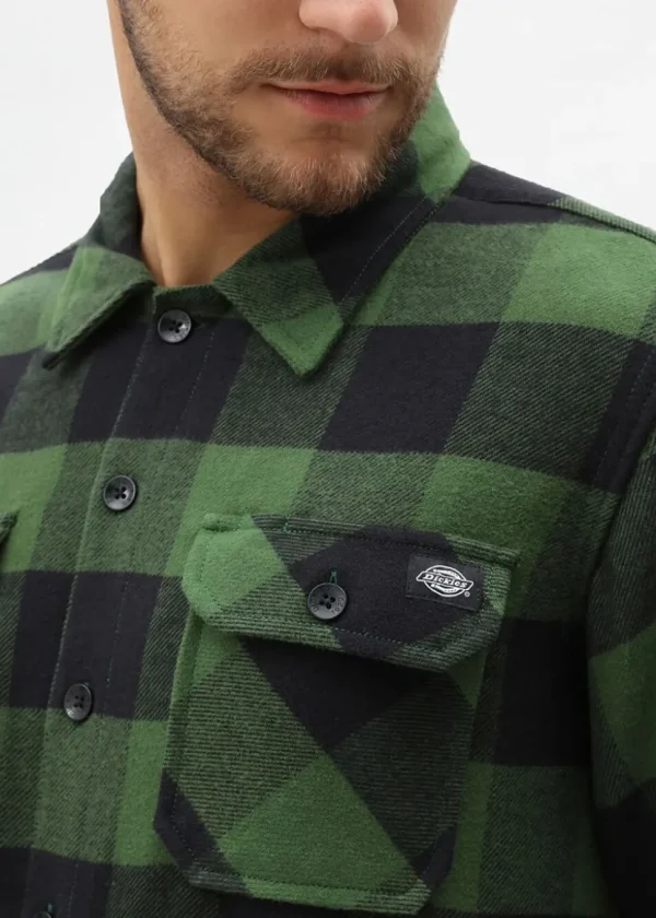 Dickies Mens Sacramento Flannel Shirt Pine Green