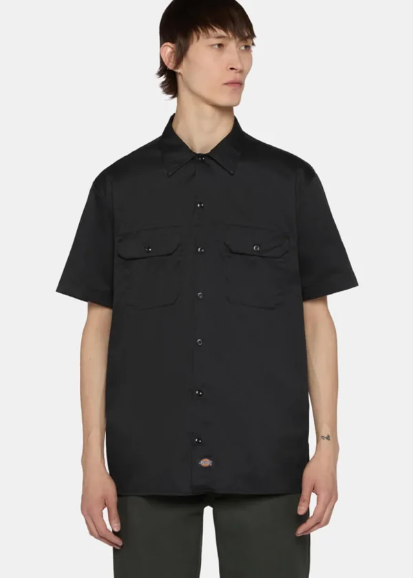 Dickies Mens Short Sleeve Work Shirt Black