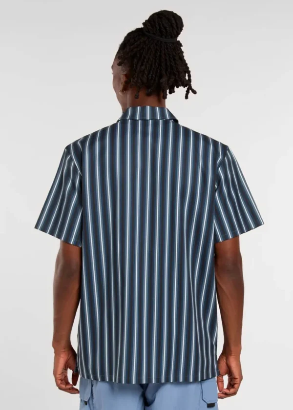 Dickies Multi Stripe Shirt Stormy Weather Blue