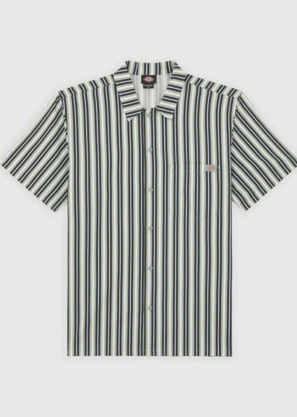 Dickies Multi Stripe Shirt Iceberg Green