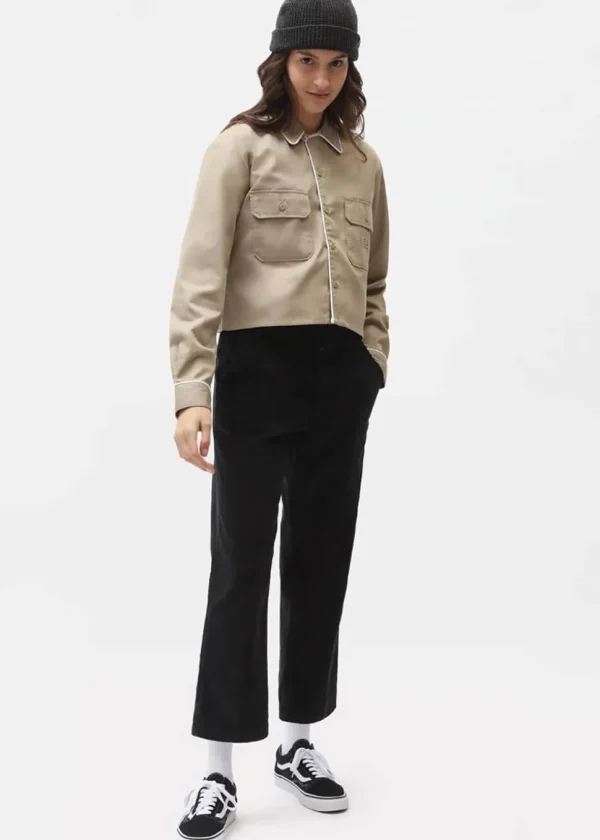Dickies Womens 874 Crop Corduroy Trousers Black