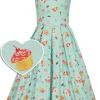 Dolly & Dotty Amanda Afternoon Tea 50's Swing Dress Blue