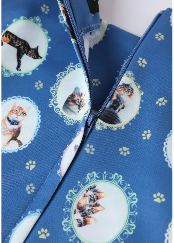 Dolly & Dotty Amanda Cat In the Mirror 50's Swing Dress Blue