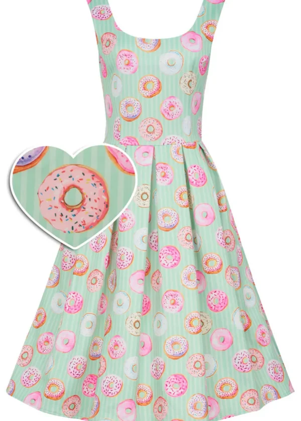 Dolly & Dotty Amanda Donut Tea 50's Swing Dress Mint