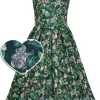Dolly & Dotty Amanda Koala Sloth 50's Swing Dress Green