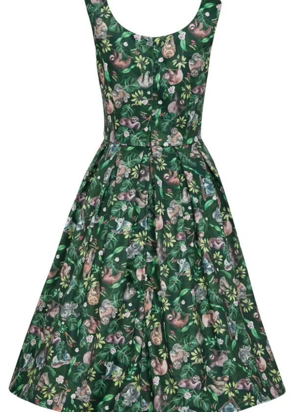 Dolly & Dotty Amanda Koala Sloth 50's Swing Dress Green
