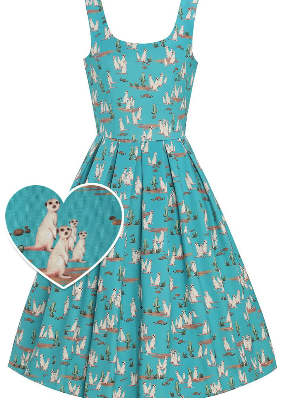 dolly__dotty_amanda_meerk_0.webp Dolly & Dotty Amanda Meerkat 50's Swing Dress Turquoise