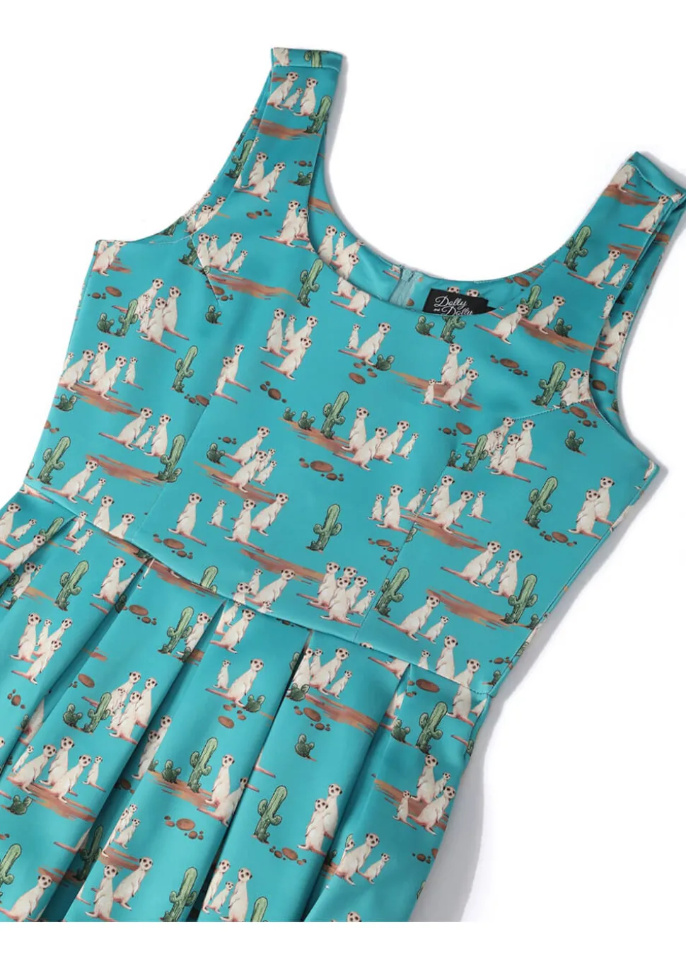 dolly__dotty_amanda_meerk_2.webp Dolly & Dotty Amanda Meerkat 50's Swing Dress Turquoise