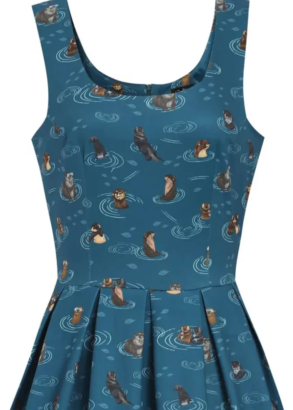 Dolly & Dotty Amanda Otter Family 50's Swing Dress in Blue