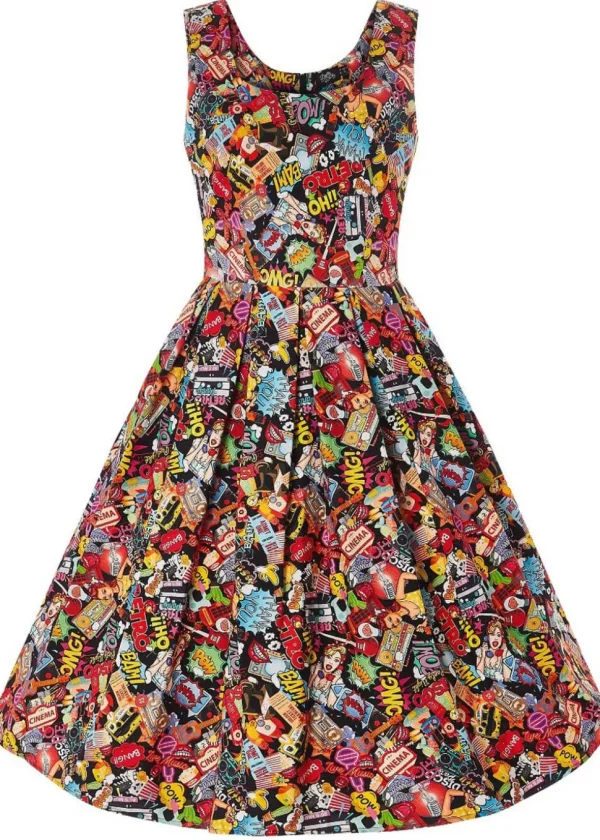 Dolly & Dotty Amanda Pop Art 50's Swing Dress Multi