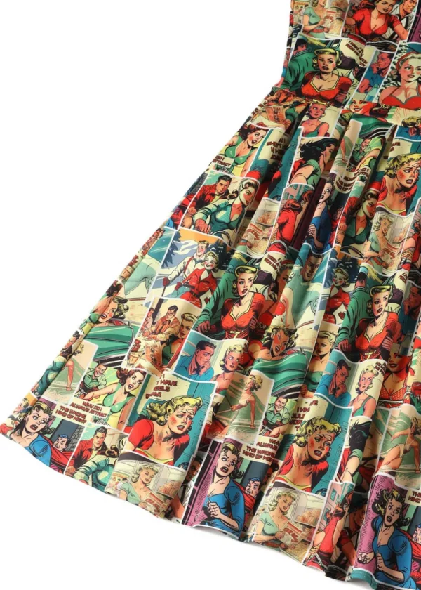 Dolly & Dotty Amanda Vintage Comic 50's Swing Dress Multi