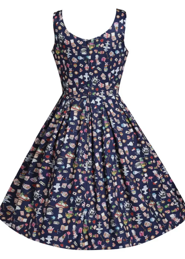 Dolly & Dotty Amanda Wonderland 50's Swing Dress Navy