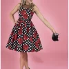 Dolly & Dotty Elizabeth Roses and Polkadots 50's Swing Dress